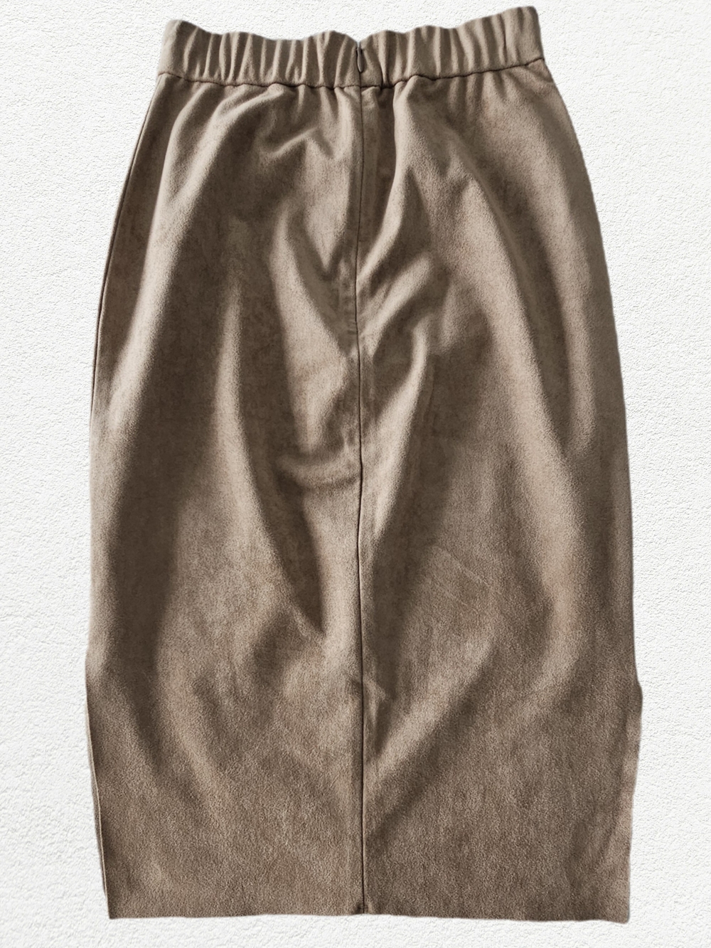 Wilfred Taupe Faux Suede Waist Pencil Skirt